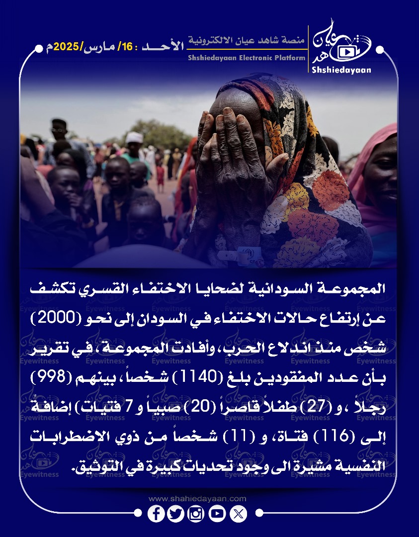 المجموعة السودانية لضحايا الاختفاء القسري تكشف عن إرتفاع حالات الاختفاء في السودان 3 60870077 50c6 4727 bd4f 74619a44af8a